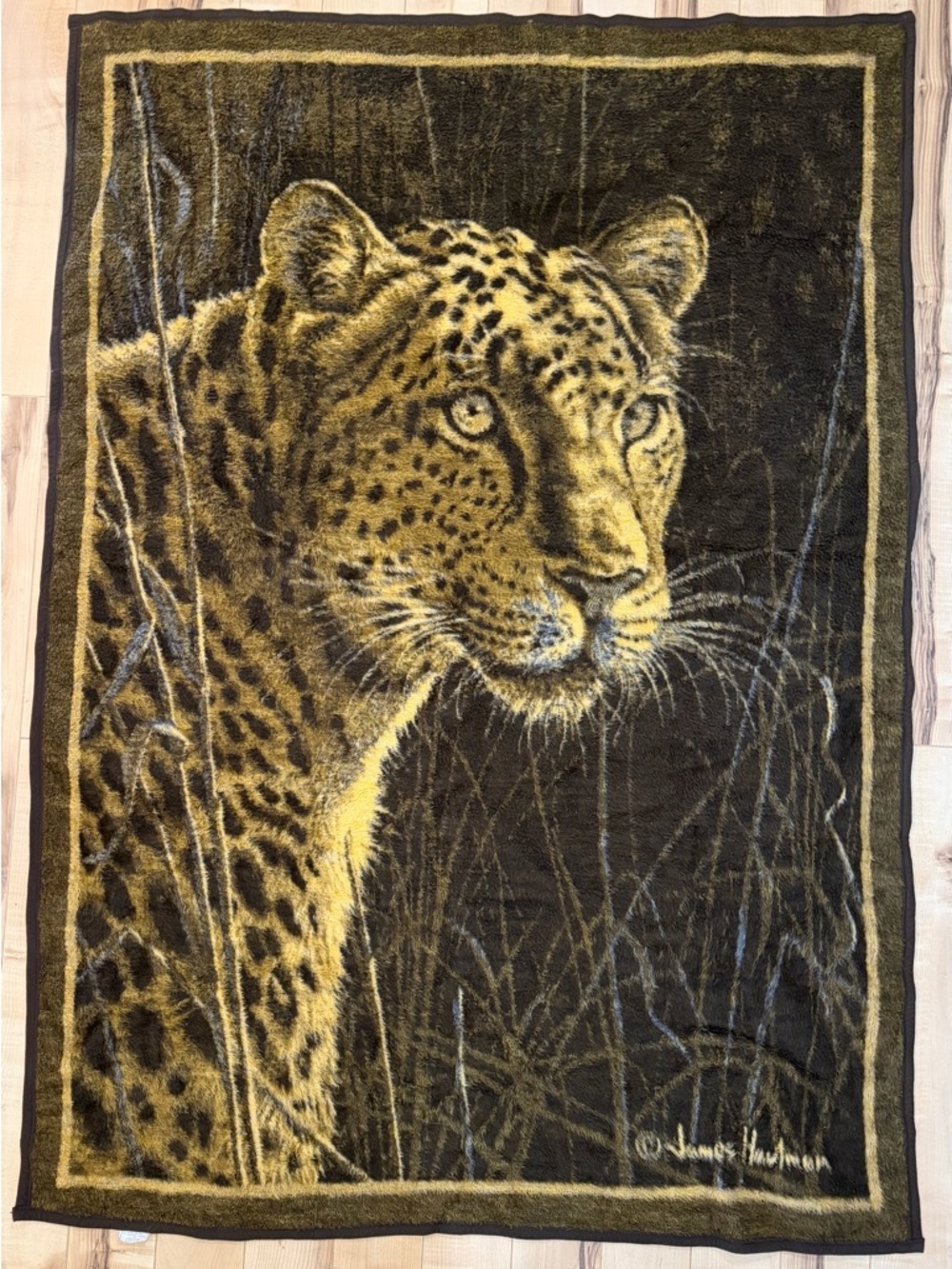 Biederlack acrylic leopard blanket